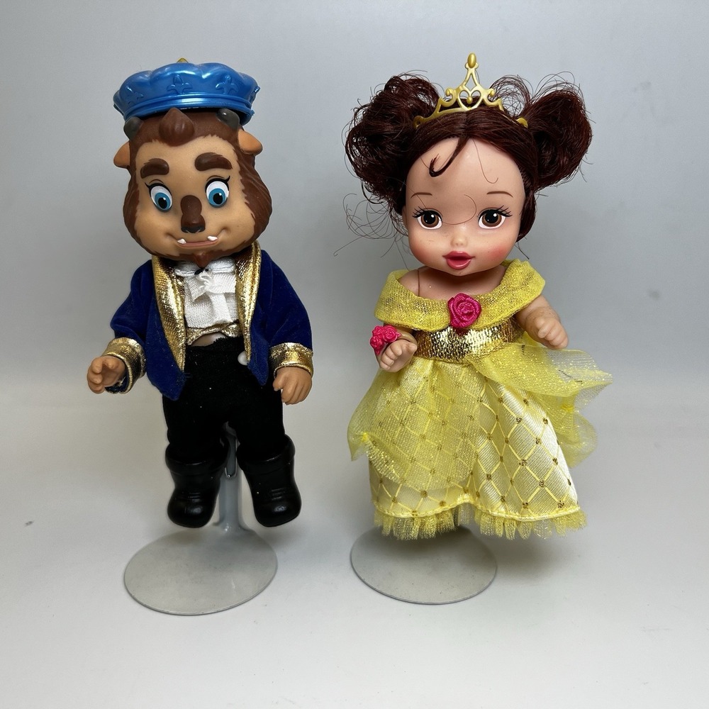 Vintage Disney Enchanted Nursery 2005 Mattel Beauty And The Beast Dolls Belle 5"